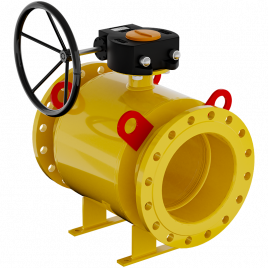 Кран шаровой газовый 11с67п GAS PRO ЦФ.01.3 ст. 09Г2С Ду 150-700 фланцевый полнопроходной с редуктором