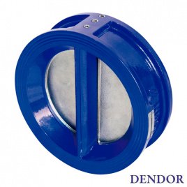 Клапан DENDOR тип 010C обратный двухстворчатый межфланцевый чугун