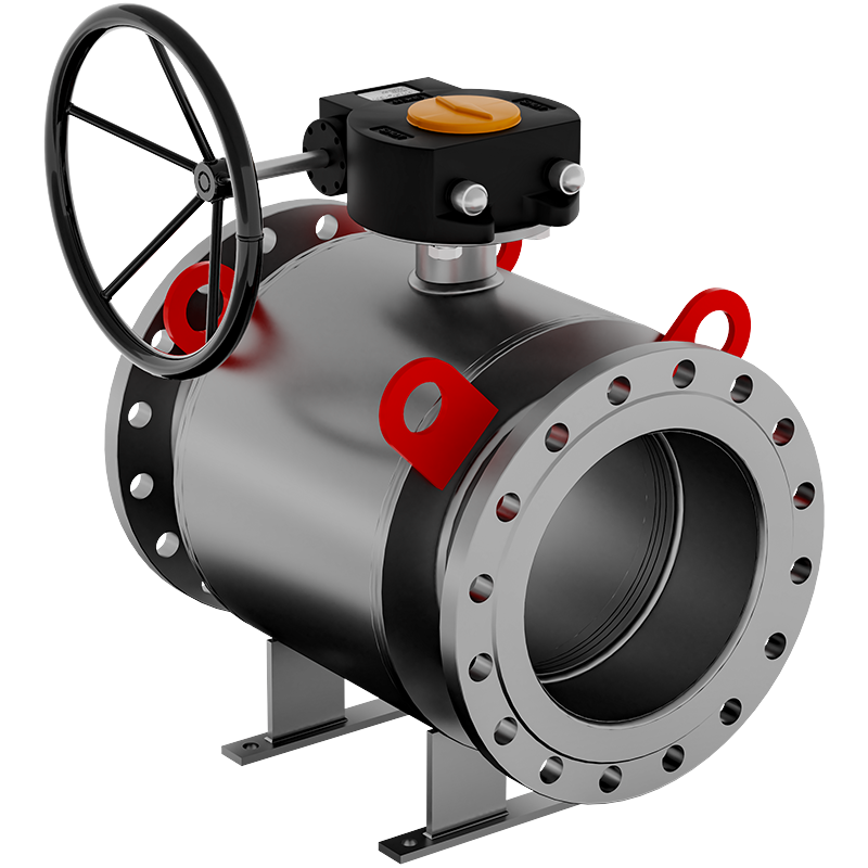 Кран шаровой газовый 10нж45фт-01 GAS PRO ЦФ.01.3 нерж. ст. 08Х18Н10 Ду 150-700 фланцевый полнопроходной с редуктором фото 1